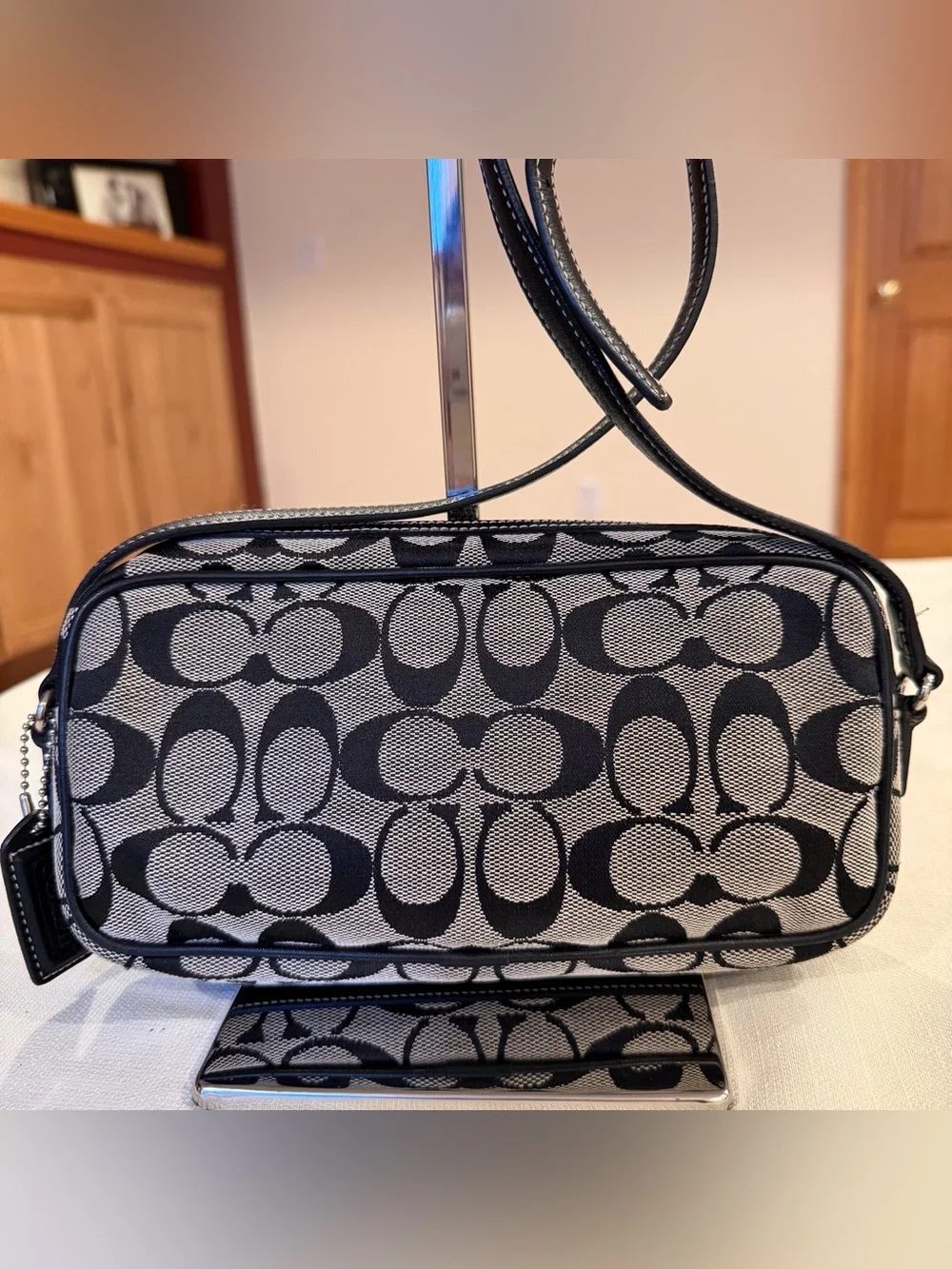 Coach Black & Gray Signature Canvas Monogram Y2K EUC